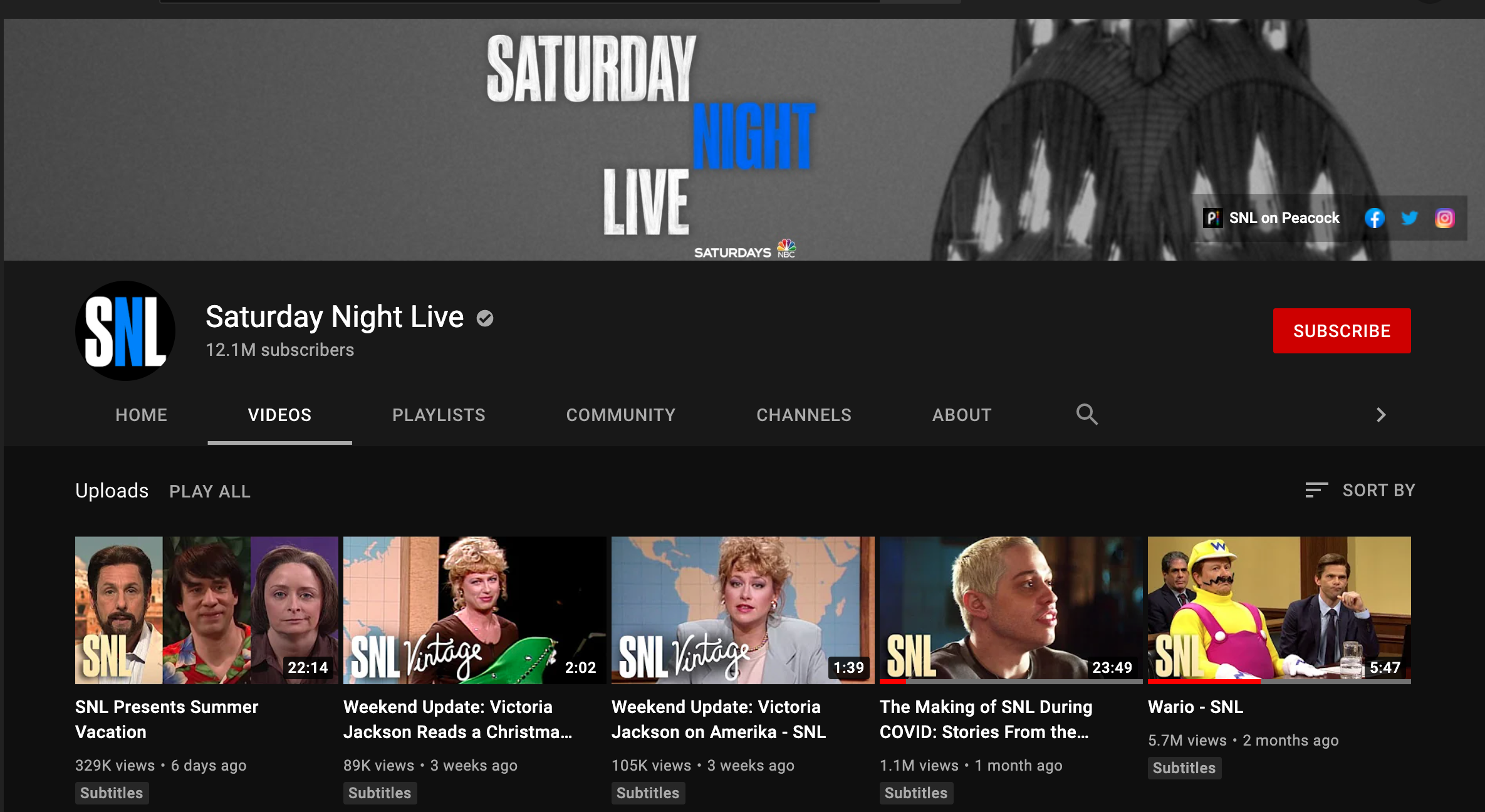 Canada's view of SNL on YouTube